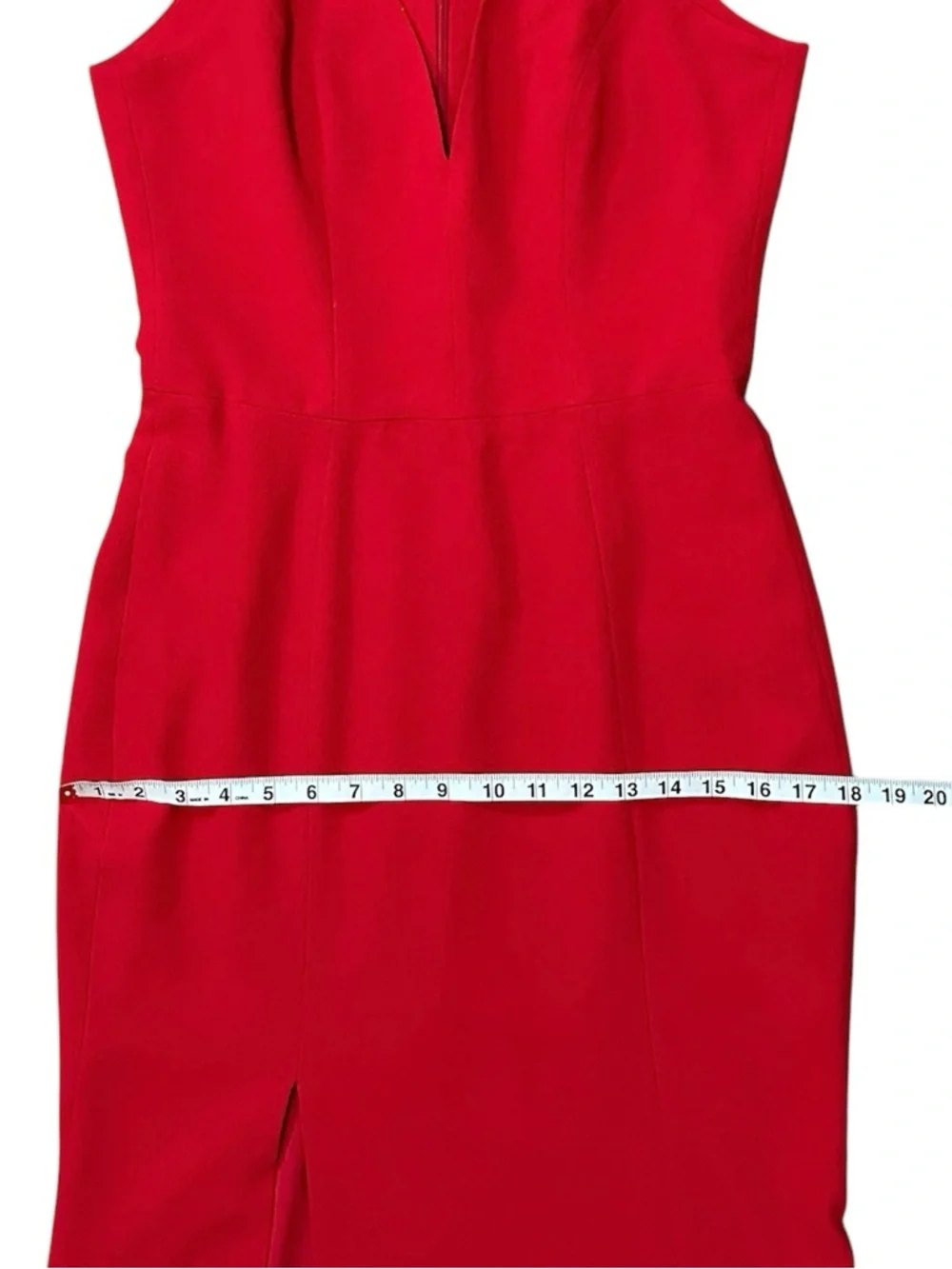 Dress the Population Iris Slit Crepe Gown Floor Length Red Size Medium - Picture 10 of 15